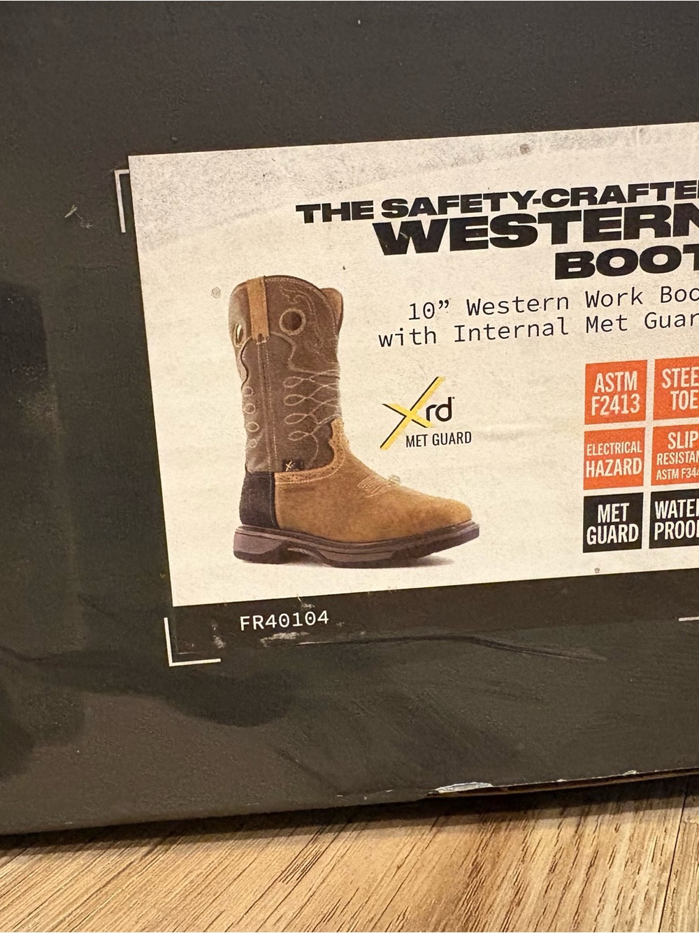 Frye Western Work Boot Graphic — Brown and Tan steel toe